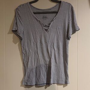 Arizona Jean Company Gray Striped Tee